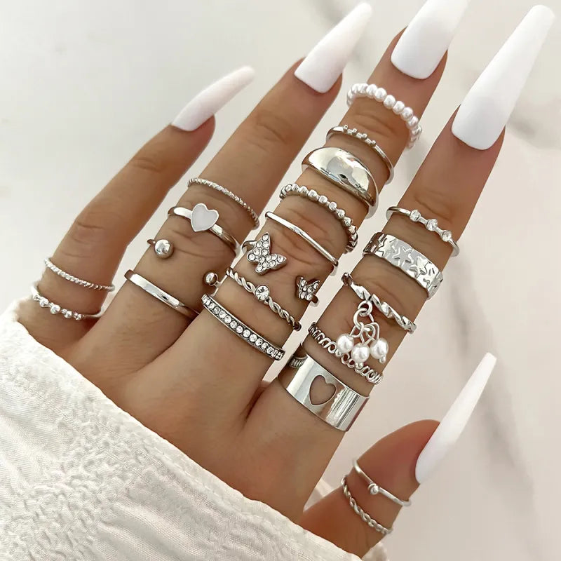 Juego de Anillos Mujer - Set Anillos Ajustables Diseños Variados